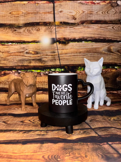 Mug noir floqué animaux